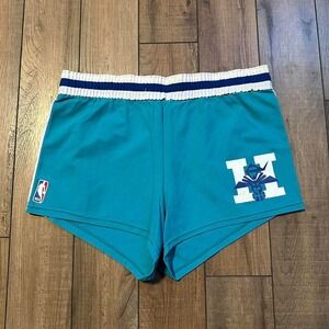 VTG 80s Charlotte Hornets NBA Basketball Shorts MacGregor‎ Sand-Knit Teal Mens L